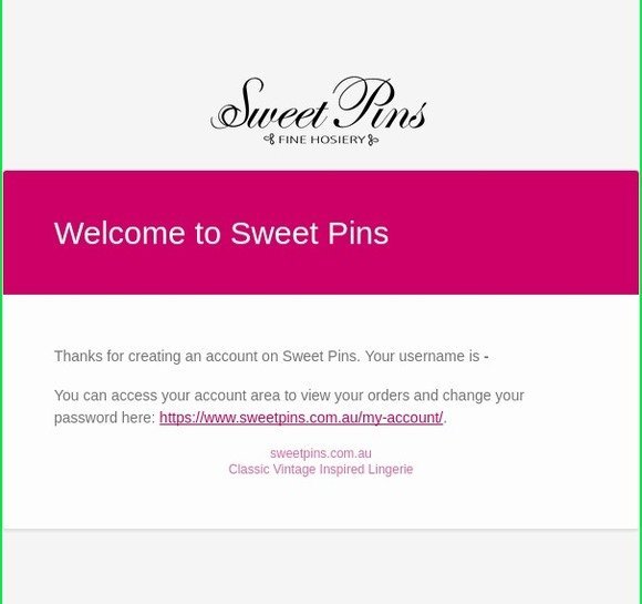 Your account on Sweet Pins
