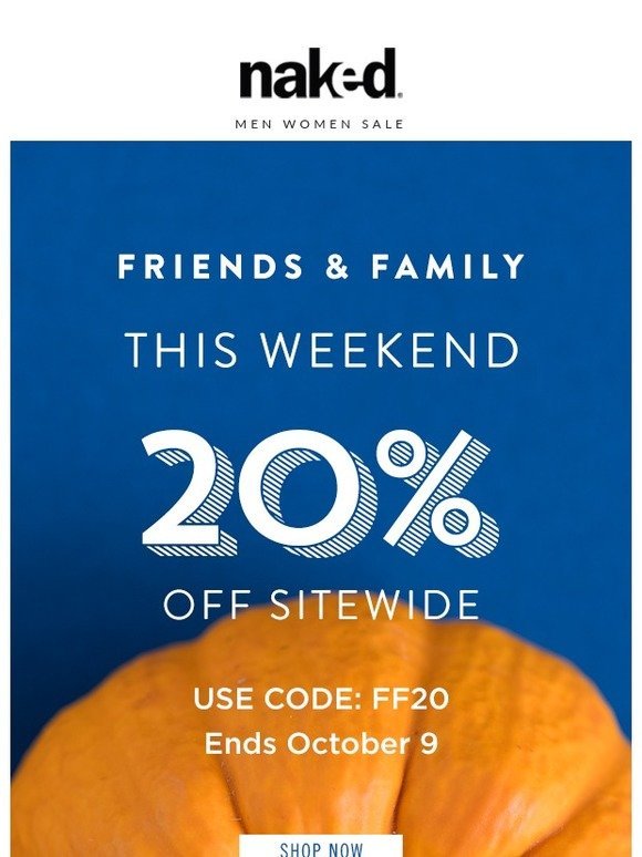 20% Off Sitewide for Friends & Family (Use Code FF20)