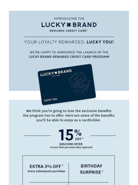 Lucky Brand Introducing The Lucky Brand Credit Card Program Milled