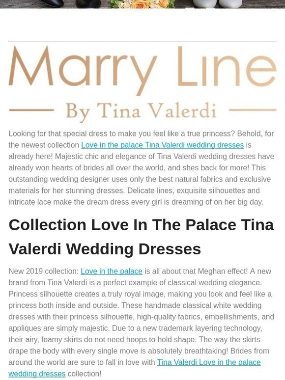 Posts from Collection “Love In The Palace” Tina Valerdi Wedding Dresses for 10/09/2018