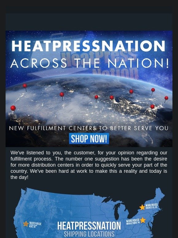 heat press nation 🚚 Announcement More Warehouses Across The Nation! 📦