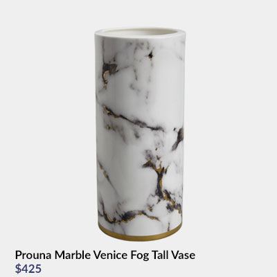 Prouna Marble Venice Fog Tall Vase $425