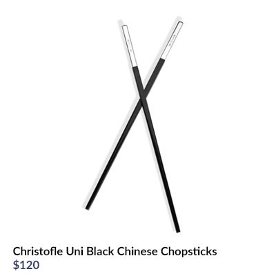 Christofle Silver Plated Uni Black Chinese Chopsticks $120