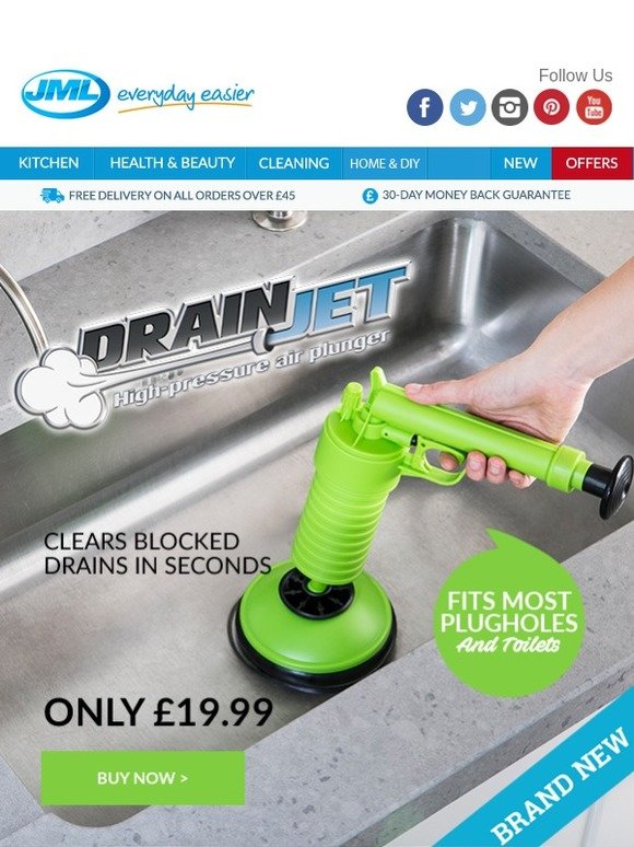 JML Direct Save time, money and the environment with Drain Jet! Milled