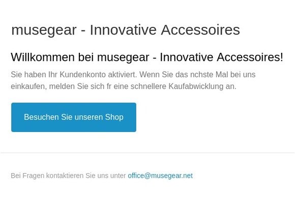 Bestätigung Ihres Kundenkontos
