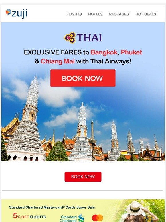 Non-budget baller fares to Bangkok and more!