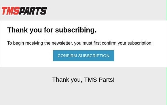 Newsletter subscription confirmation
