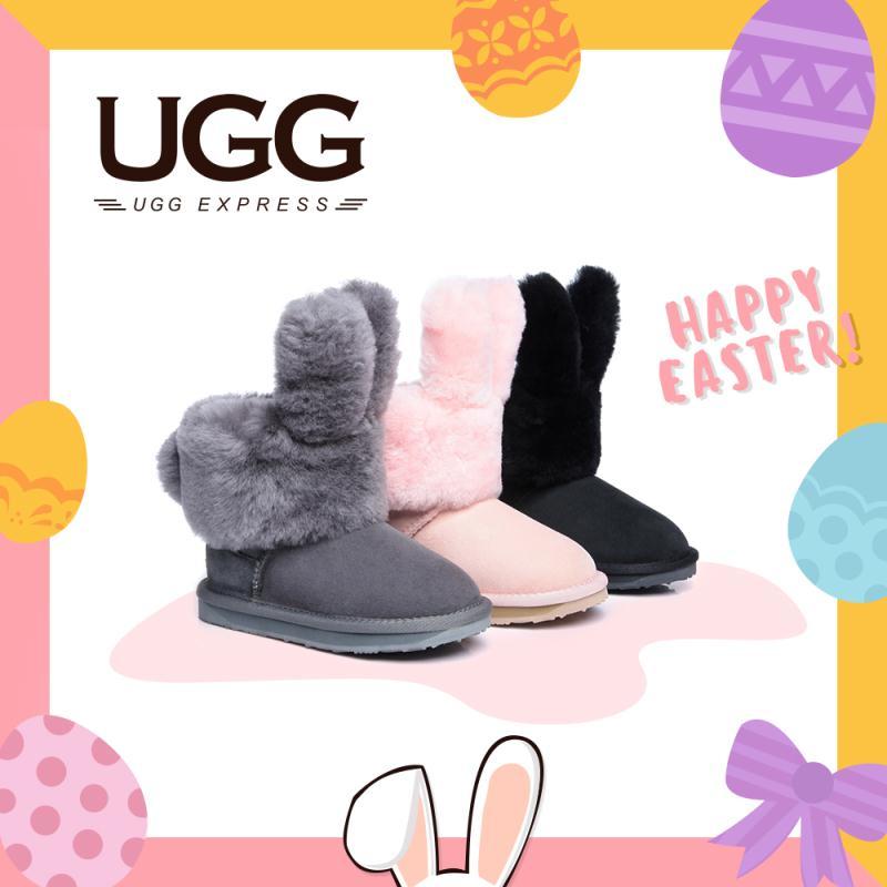 Image of UGG kids Buddy Bunny Boots, Australian double Face Sheepskin Non Slip Rubber Sole