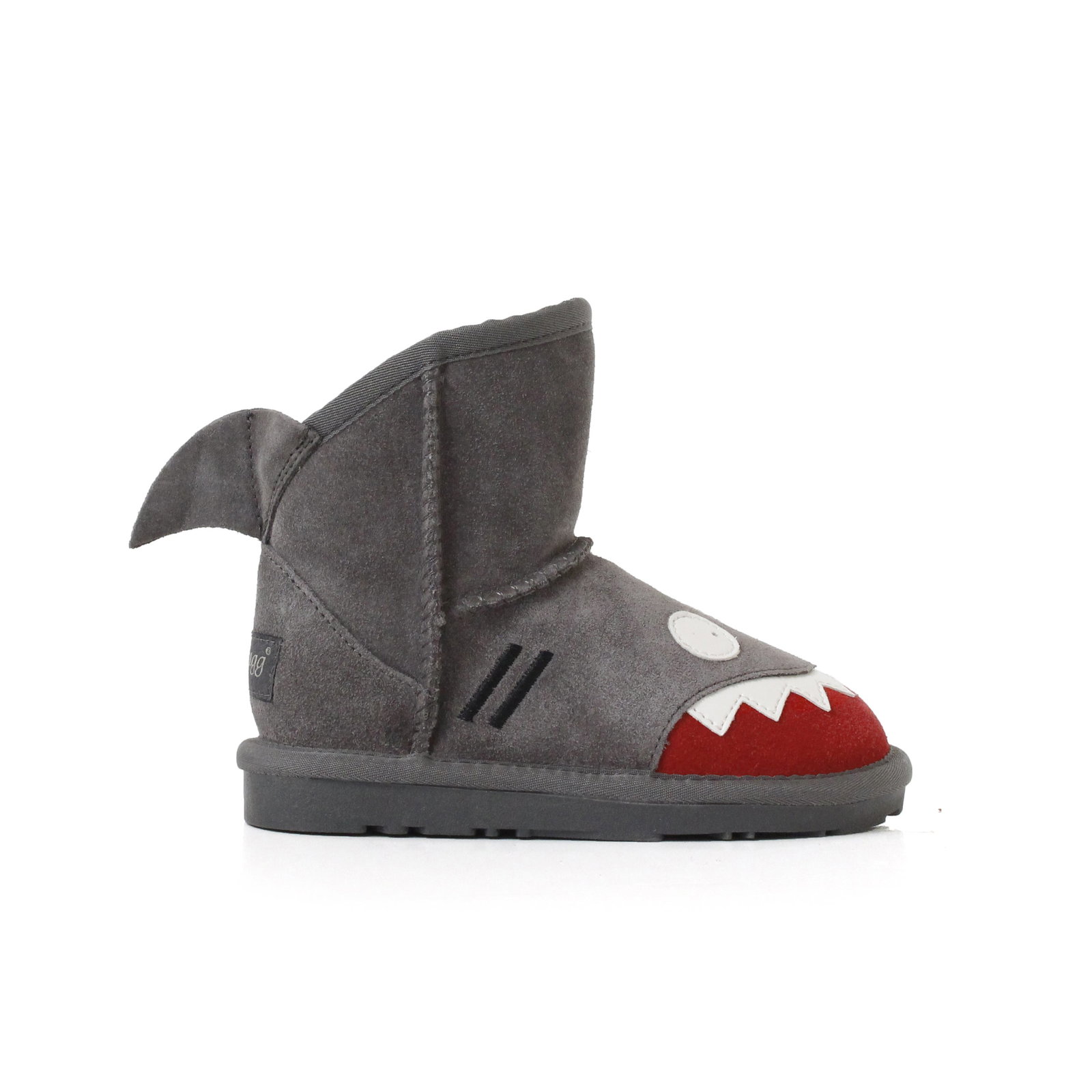 Image of UGG Kids Shark Deluxe Australian Sheepskin Boots in Grey, Playful & Comfortable Water Resistant