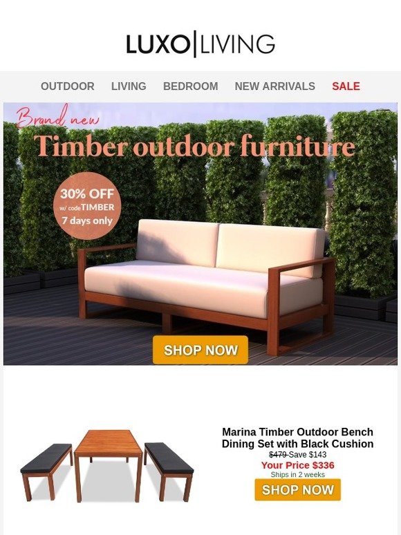 Luxoliving ⛱️ 30 off brand new timber outdoor furniture range 7