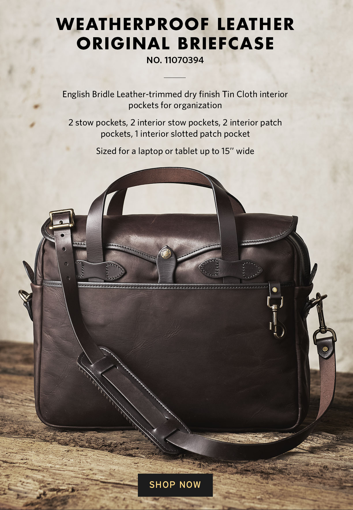 Filson weatherproof leather hot sale satchel bag