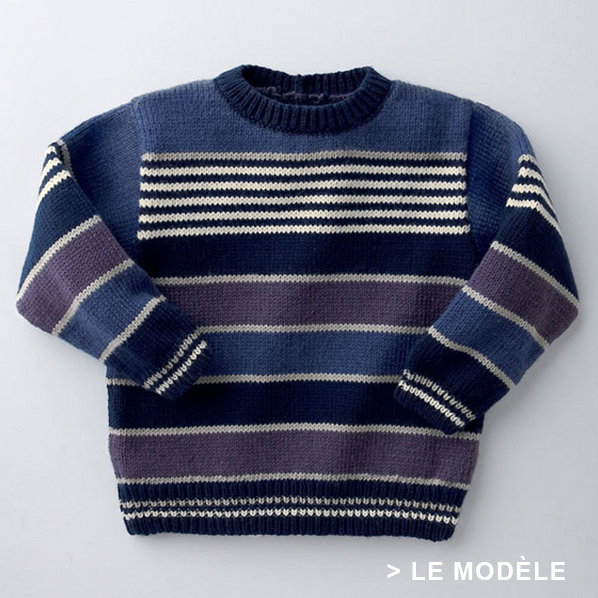 Modèle pull rayé enfant