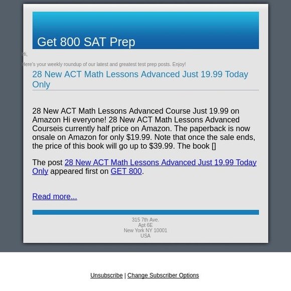 28 New ACT Math Lessons – Advanced – Just 19.99 Today Only