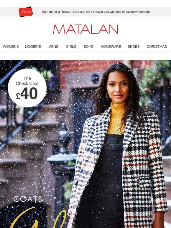 matalan check coat