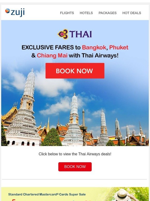 Non-budget baller fares to Bangkok and more!