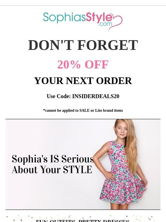 Sophia's Style Boutique Don't to use the 20 off coupon Milled