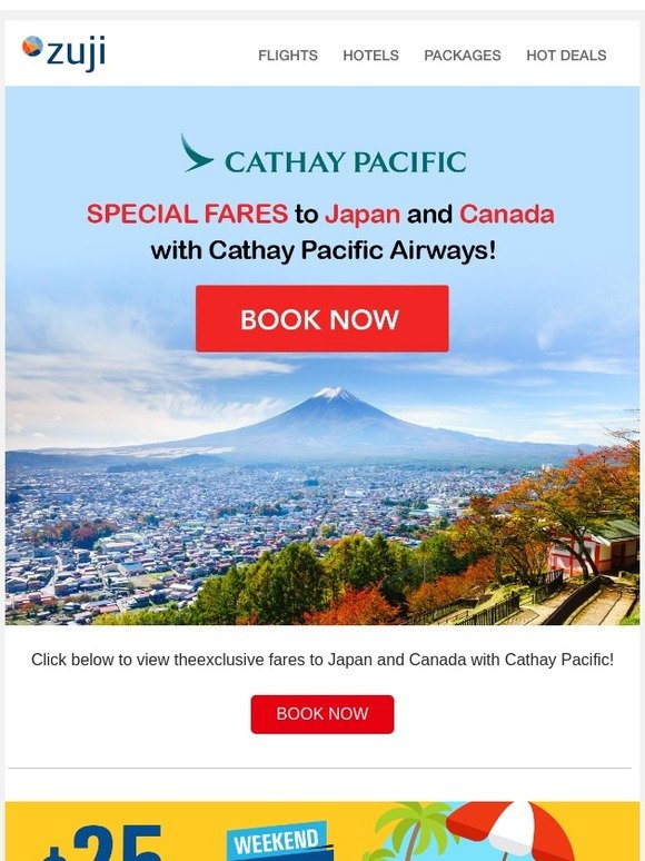 Cathay Pacific Special Fares 🇯🇵🇨🇦