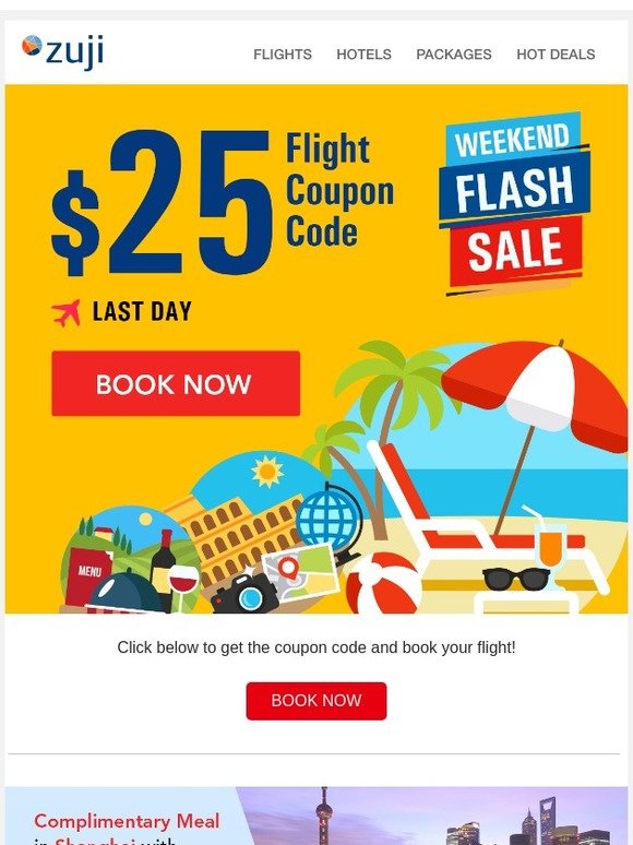 Last Chance - $25 Flight Coupon!