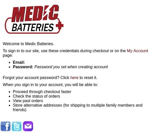Welcome to Medic Batteries