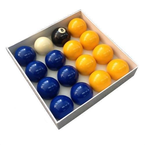 Image of Billiard Pro English Pool Balls - Blues and Yellows (2")