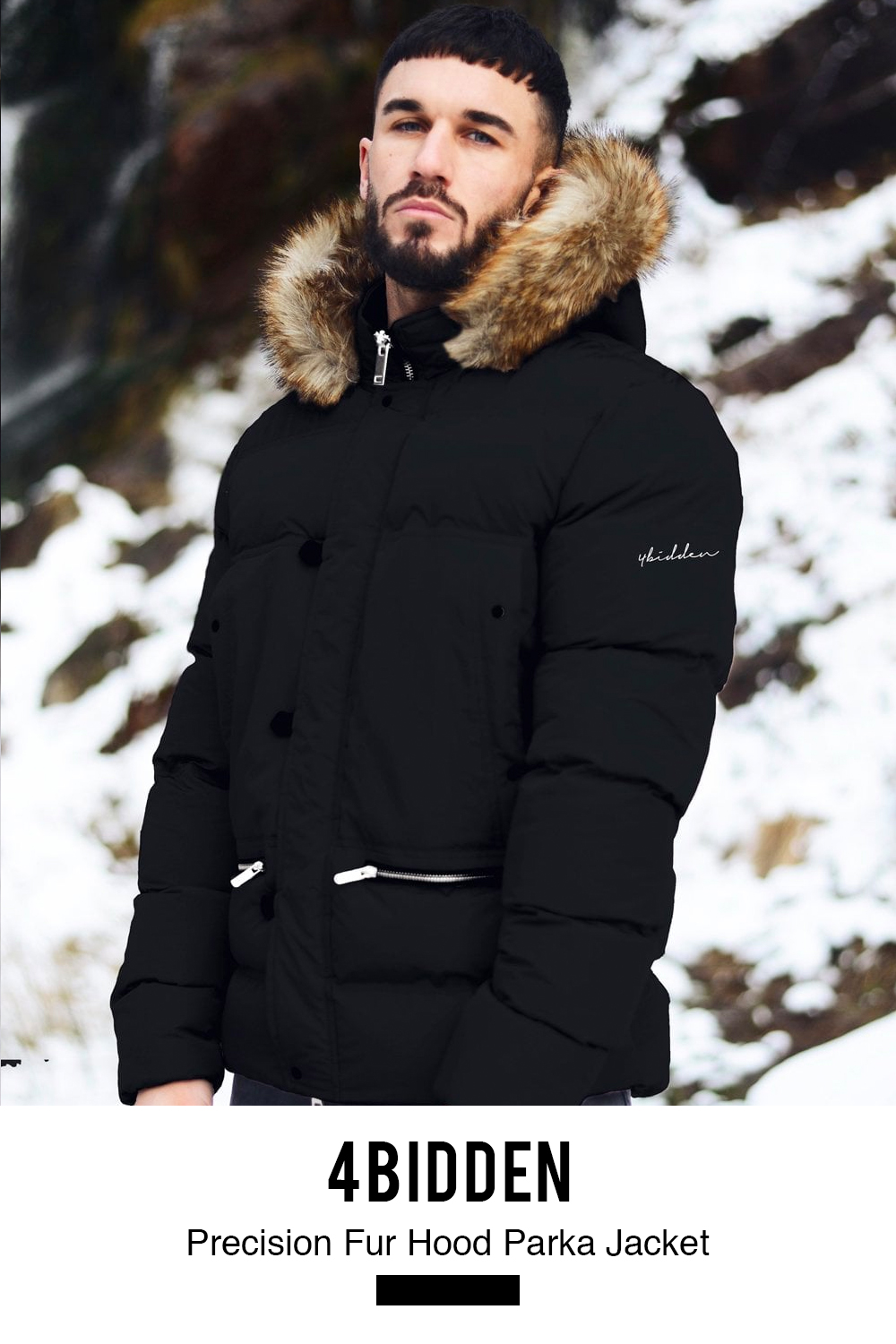 4bidden parka black