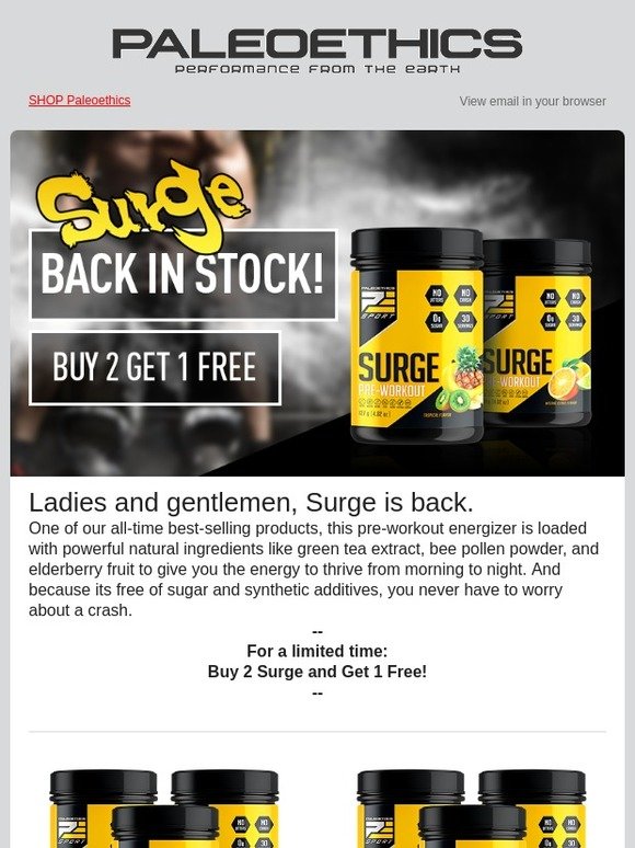 Surge is Back, and you -can get one free right now!
