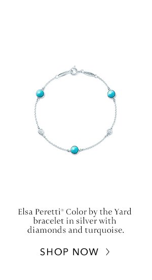 Shop Now: Silver With Diamonds and Turquoise Color By The Yard Bracelet