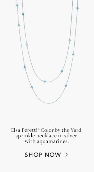Shop Now: Silver With Aquamarines Color By The Yard Sprinkle Necklace
