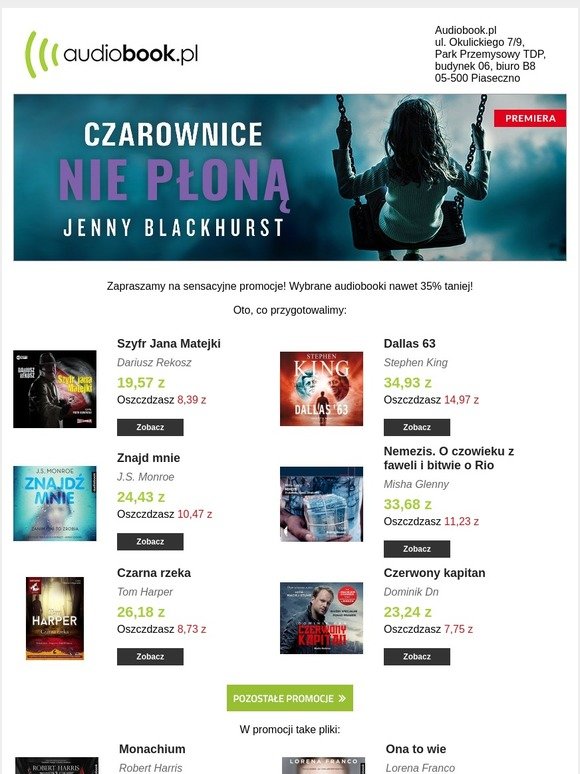 "Czarownice nie płoną" J. B | Wybrane sensacje do 35% taniej