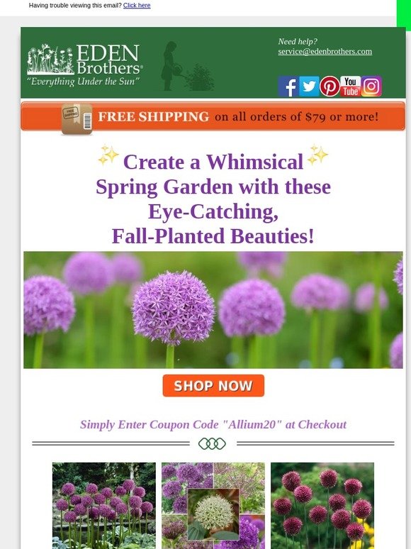 Eden Brothers Seed Company All Alliums All Day 20 Off Milled