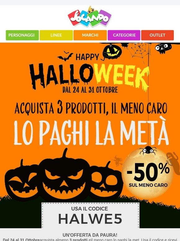 🎃HalloWEEK! Sconto 50% per una settimana...da paura!