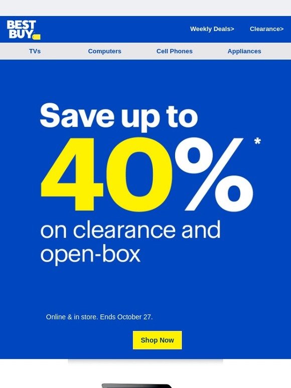 Best Buy: Ends Saturday: Save up to 40% on clearance and open-box deals ...