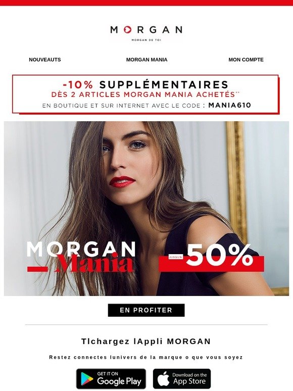 La Morgan Mania est de retour : jusqu'à -50% et -10% supplémentaires dès 2 articles !