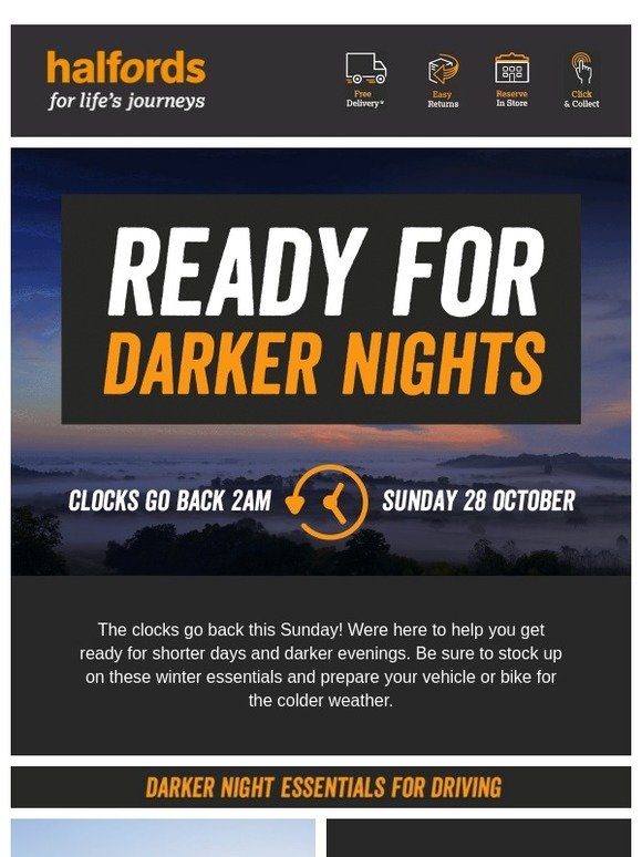 Halfords The clocks go back on... Milled