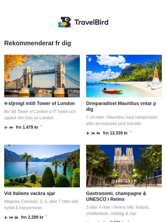 ✈ Miniweekend till London  | 4* hotell vid stranden | 4* hotell vid Comosjön