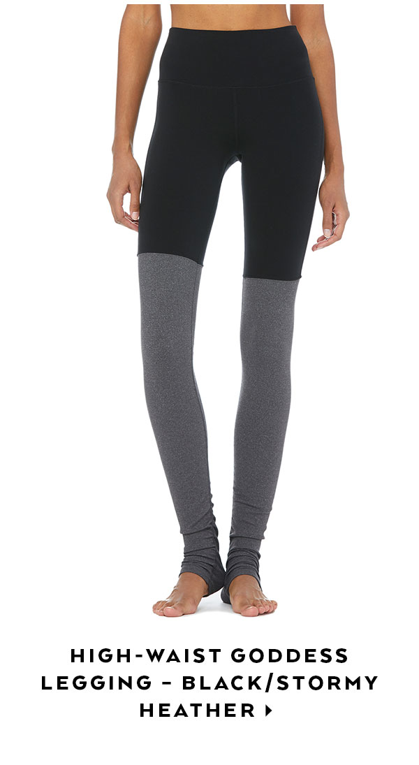 Alo Yoga High Waisted Goddess Legging - Black/stormy Heather