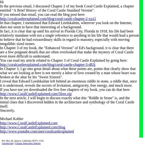 Coral Castle Explained - Chapter 3