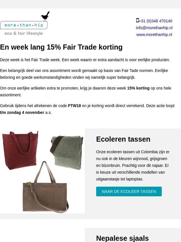 Nu 15% korting tijdens de Fair Trade Week