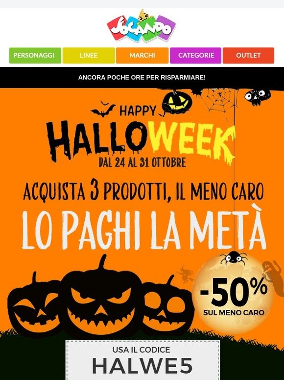 🎃HalloWEEK! Sconto 50% solo per poche ore!