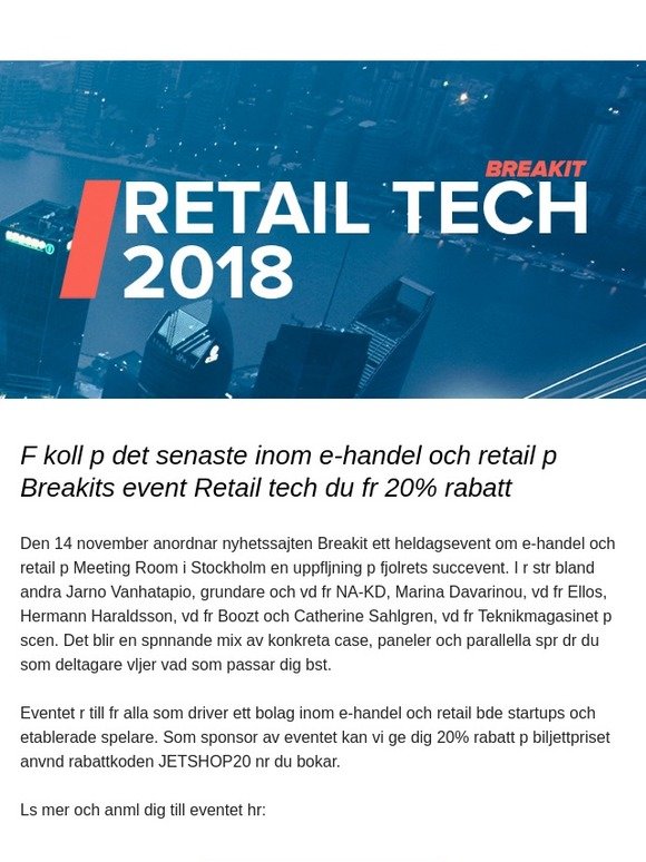 Missa inte Breakits event Retail tech
