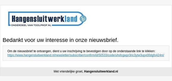 Bevestig inschrijving nieuwsbrief