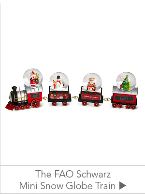 fao schwarz train snow globe