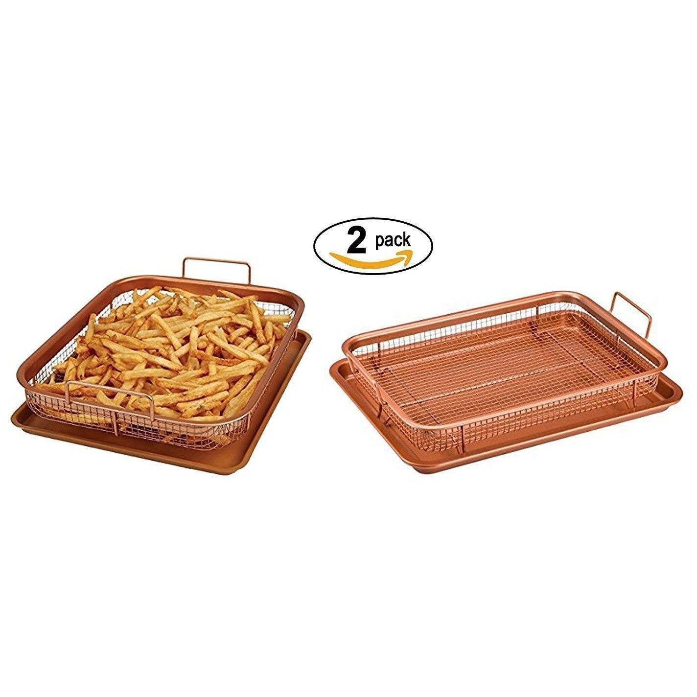 2 Pack Copper Baking Tray Air Fryer 