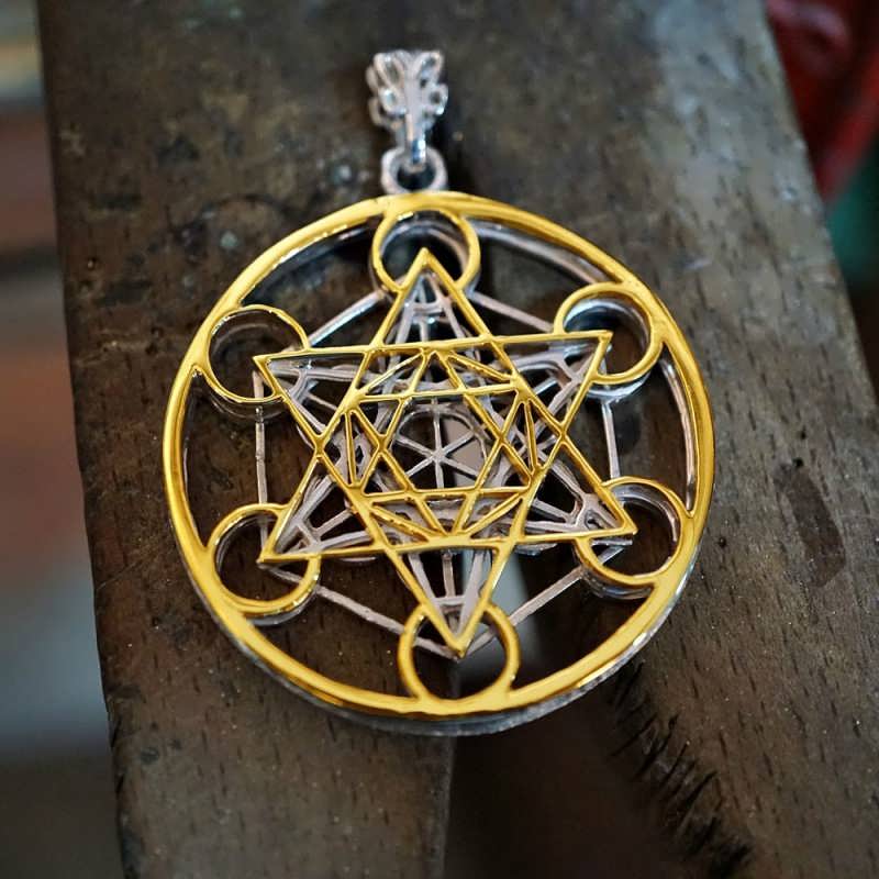 Metatron's cube 2025 gold pendant