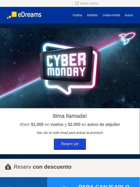 ¡Atención! Tus descuentos CYBER MONDAY se terminan...