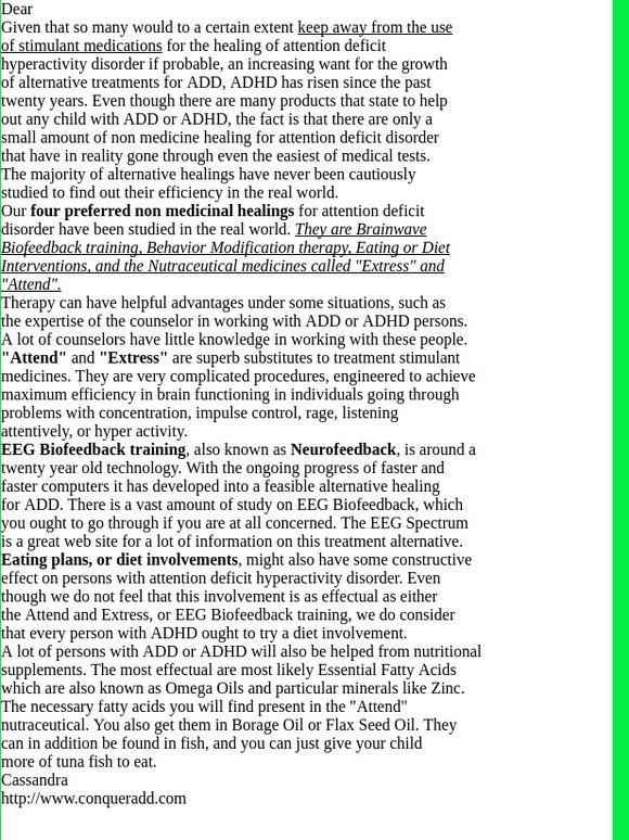 [CADD Newsletter] ADHD The Alternative Treatments Available.
