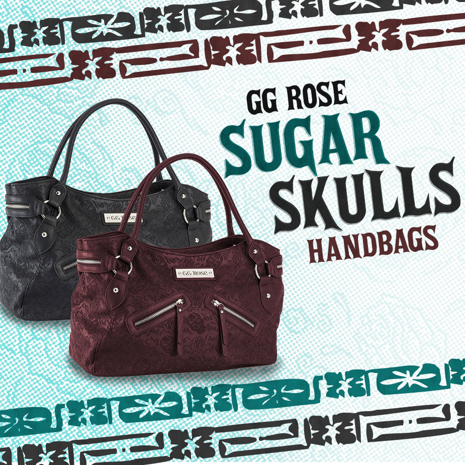 gg rose sugar skull handbag
