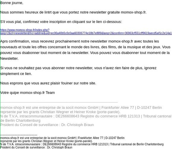 Newsletter momox-shop