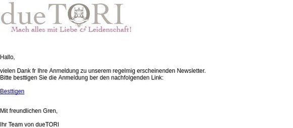 Bitte bestätigen Sie Ihre Newsletter-Anmeldung