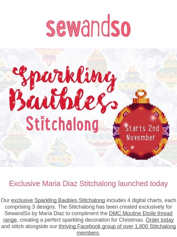 New! Exclusive Sparkling Baubles Stitchalong